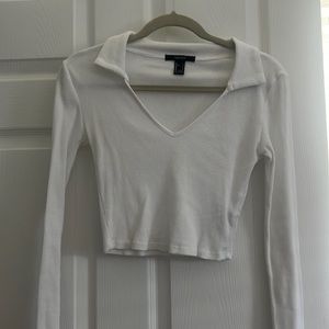 White long sleeve crop top